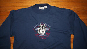 Vintage Y2K Northwest Territory Timber Wolf Spirit of North Blue XL Sweatshirt